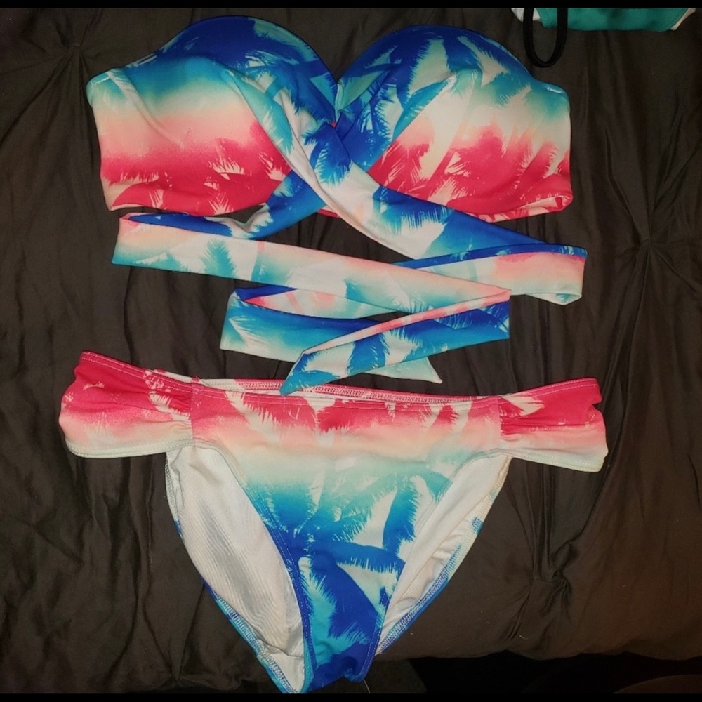 VS PINK Red White and Blue Bikini Set